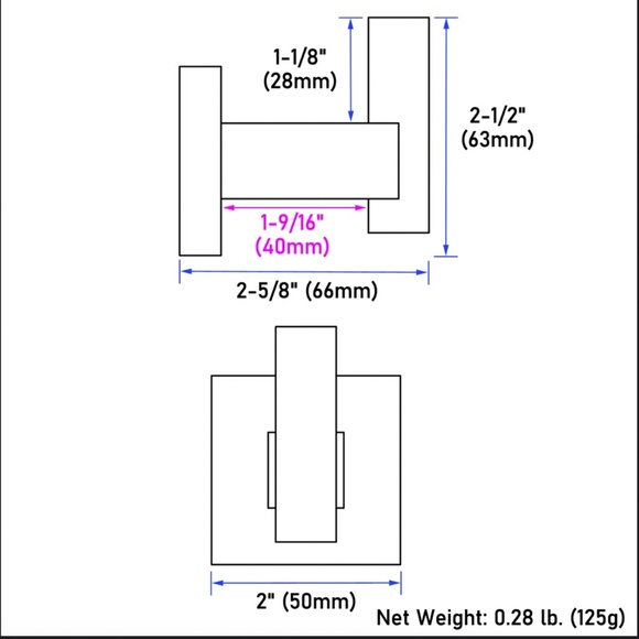 NIB NWT Bathroom Wall Mount Towel Hook x 3 - Picture 3 of 7
